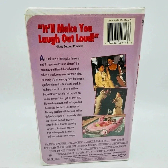 Walt Disney's Blank Check VHS Tape Movie #4071 - Picture 2 of 6